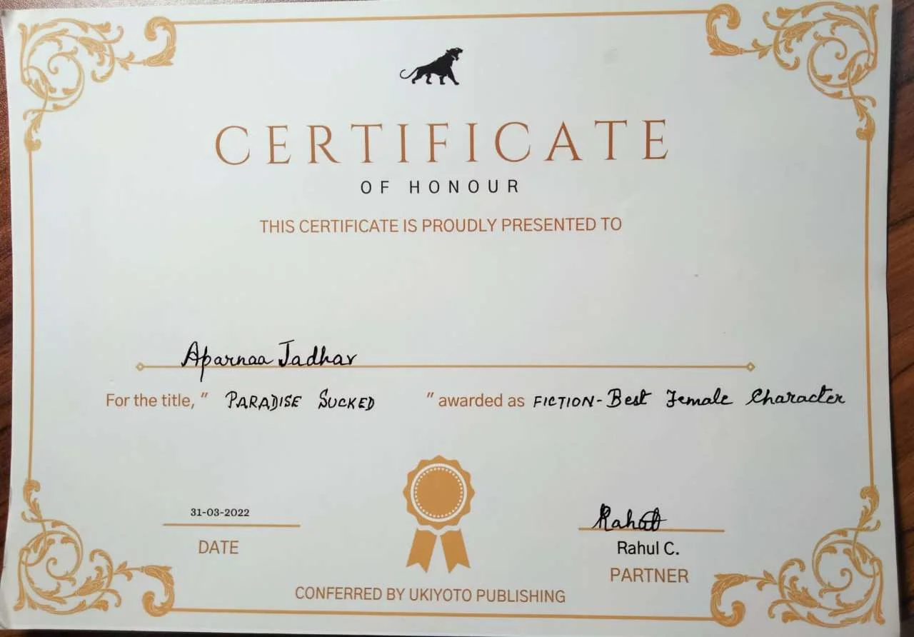 Aparnaa Jadhav Achievement Certificate